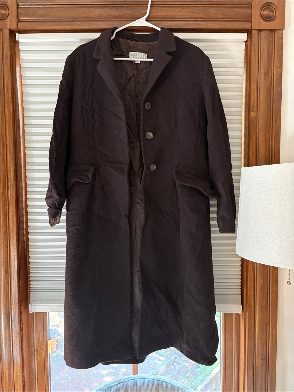 Barneys New York Women's Dark Brown Wool Coat